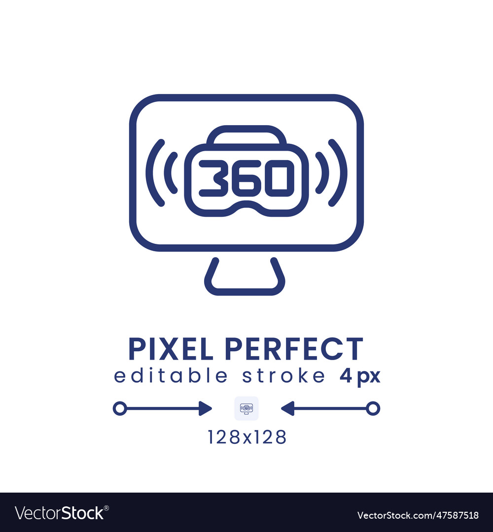 Vr live streaming linear desktop icon Royalty Free Vector