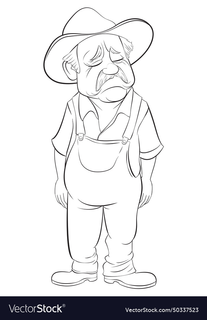 A tired old farmer standing Royalty Free Vector Image