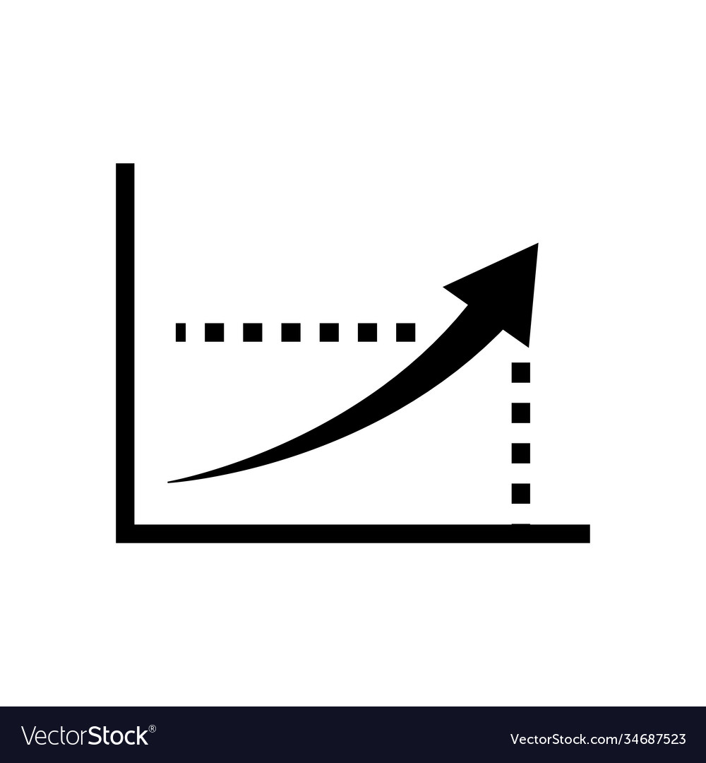Arrow go up bar graph line style icon business vector image Arrow go up bar graph line style icon business