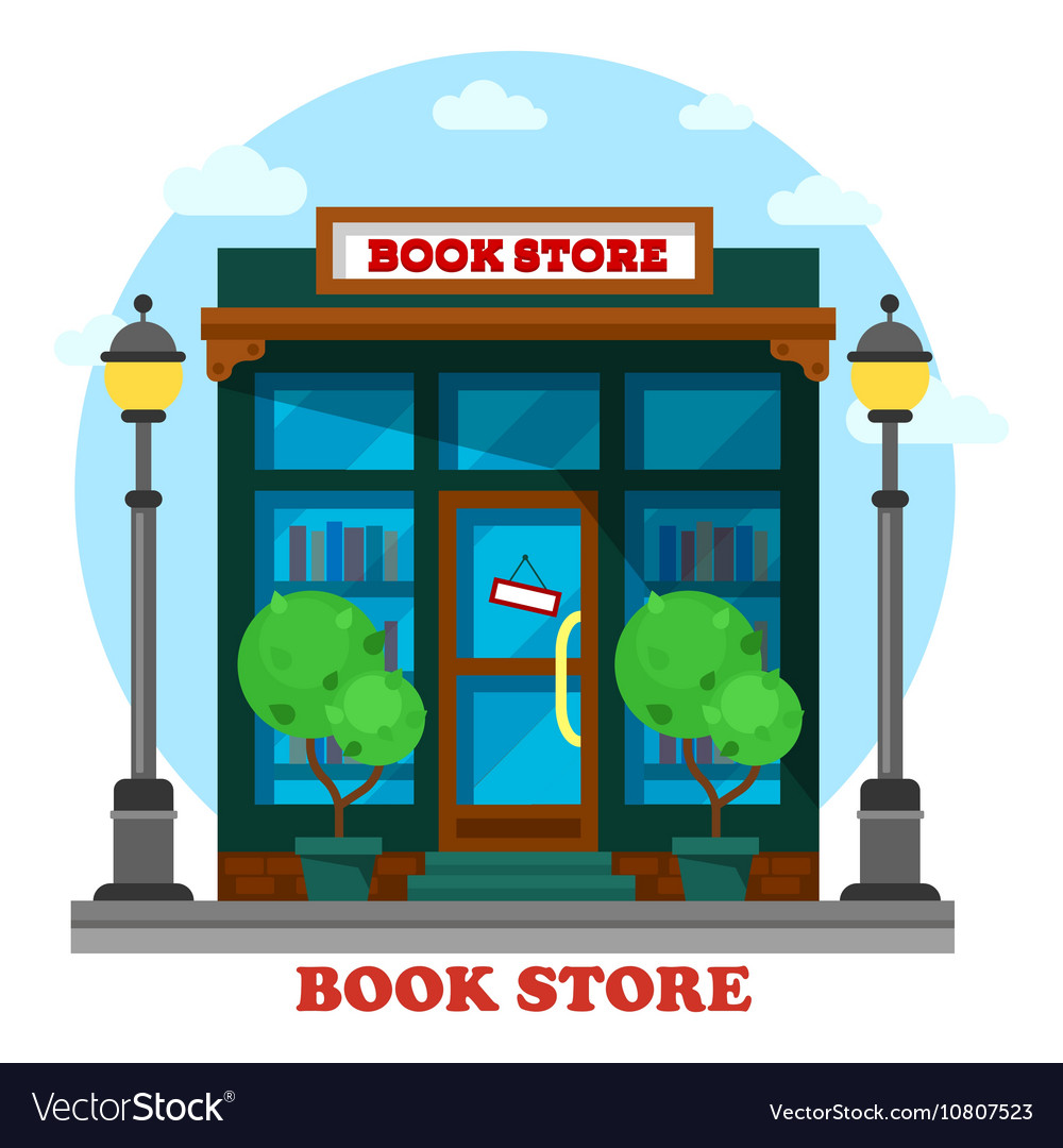 Book store or shop for paper reading outdoor view Vector Image