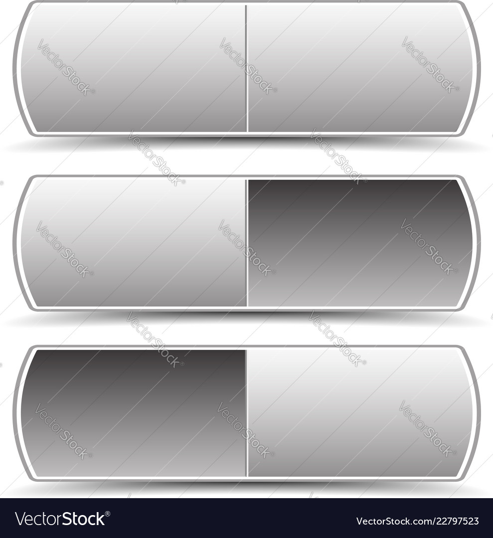 Button templates pressed pushed and intact vector image Button templates pressed pushed and intact