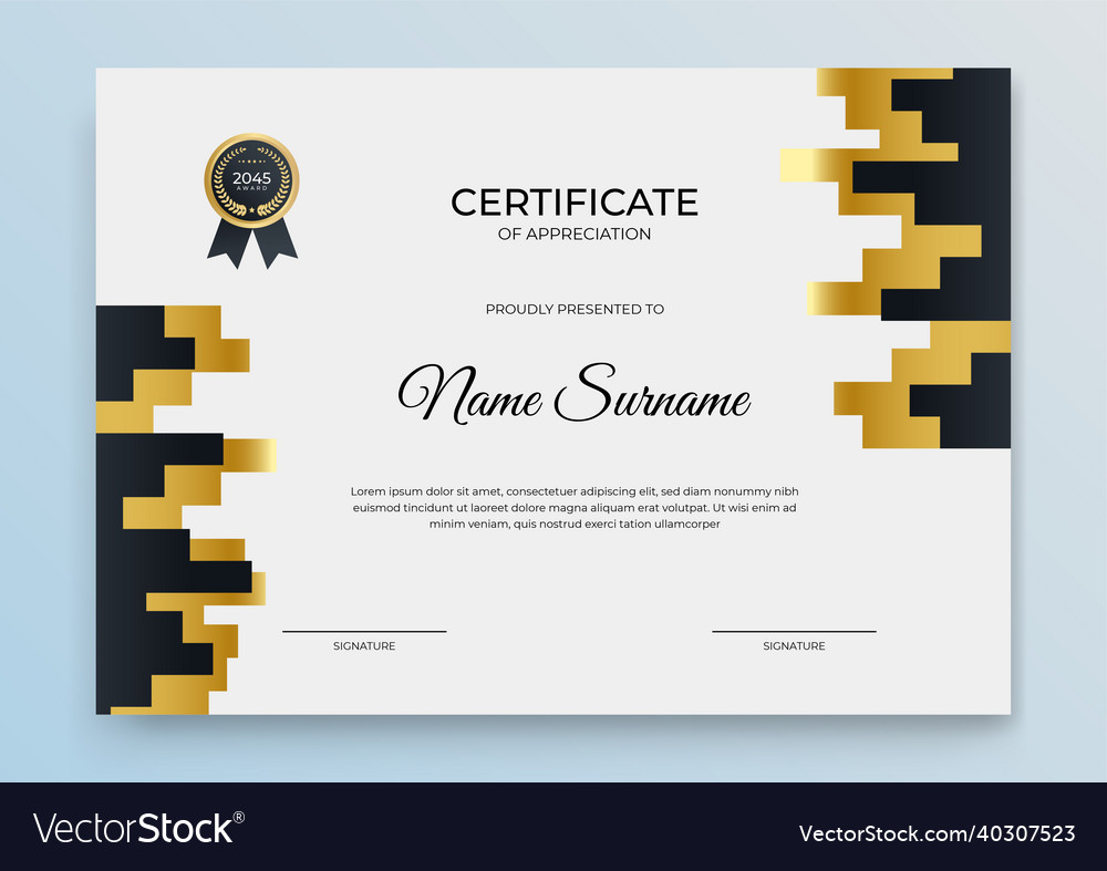 Certificate template banner with abstract Vector Image Certificate template banner with abstract