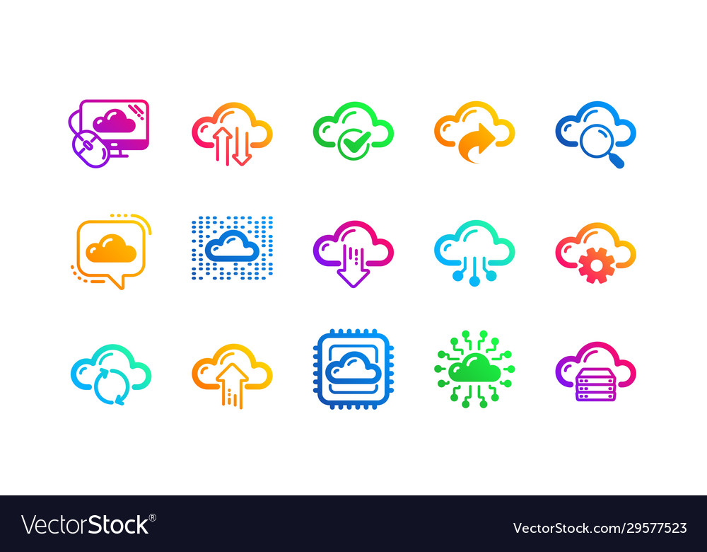 Computer-Cloud-Symbole die Rechendaten hosten vector image Computer-Cloud-Symbole die Rechendaten hosten
