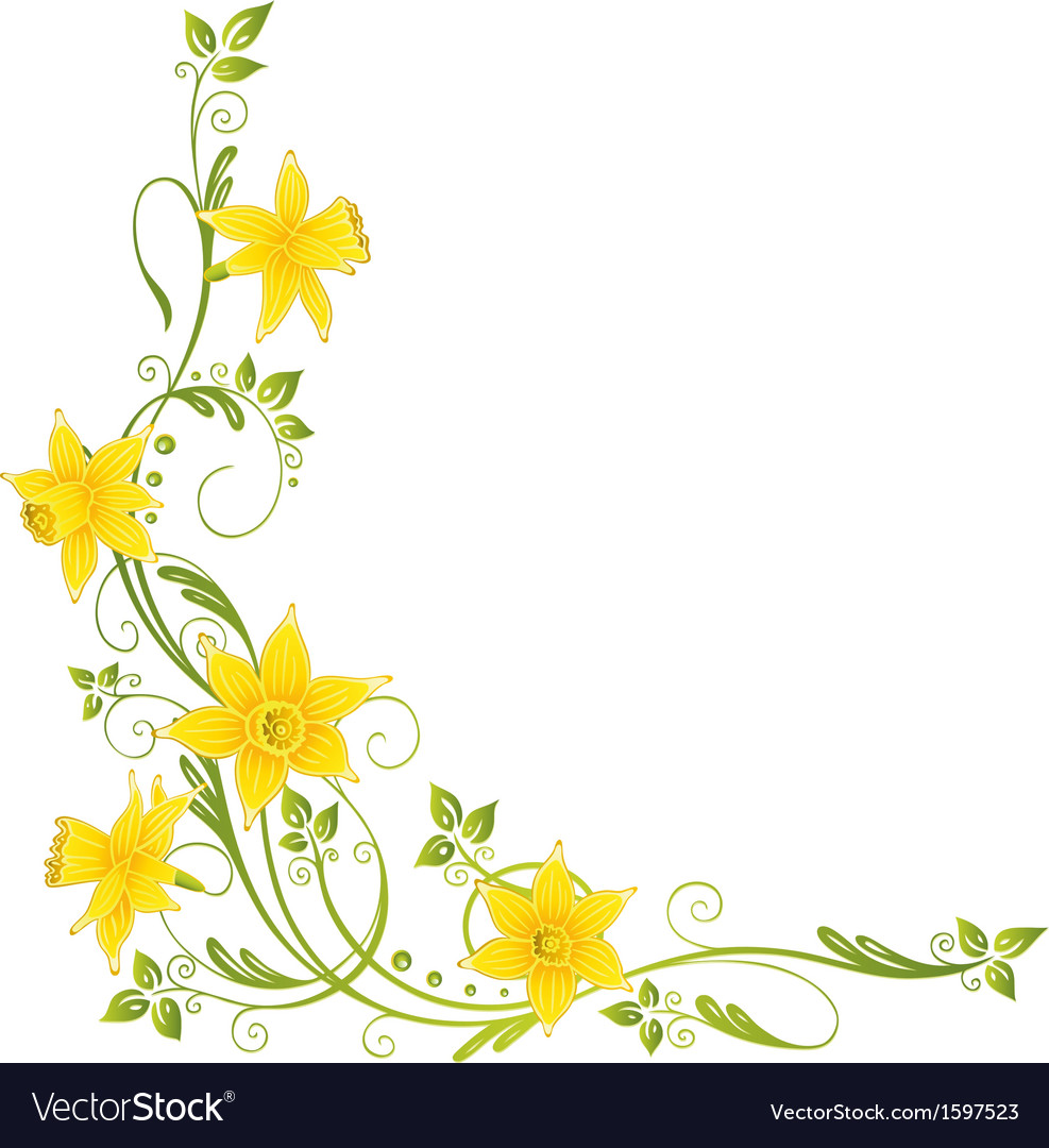 Daffodils easter spring Royalty Free Vector Image