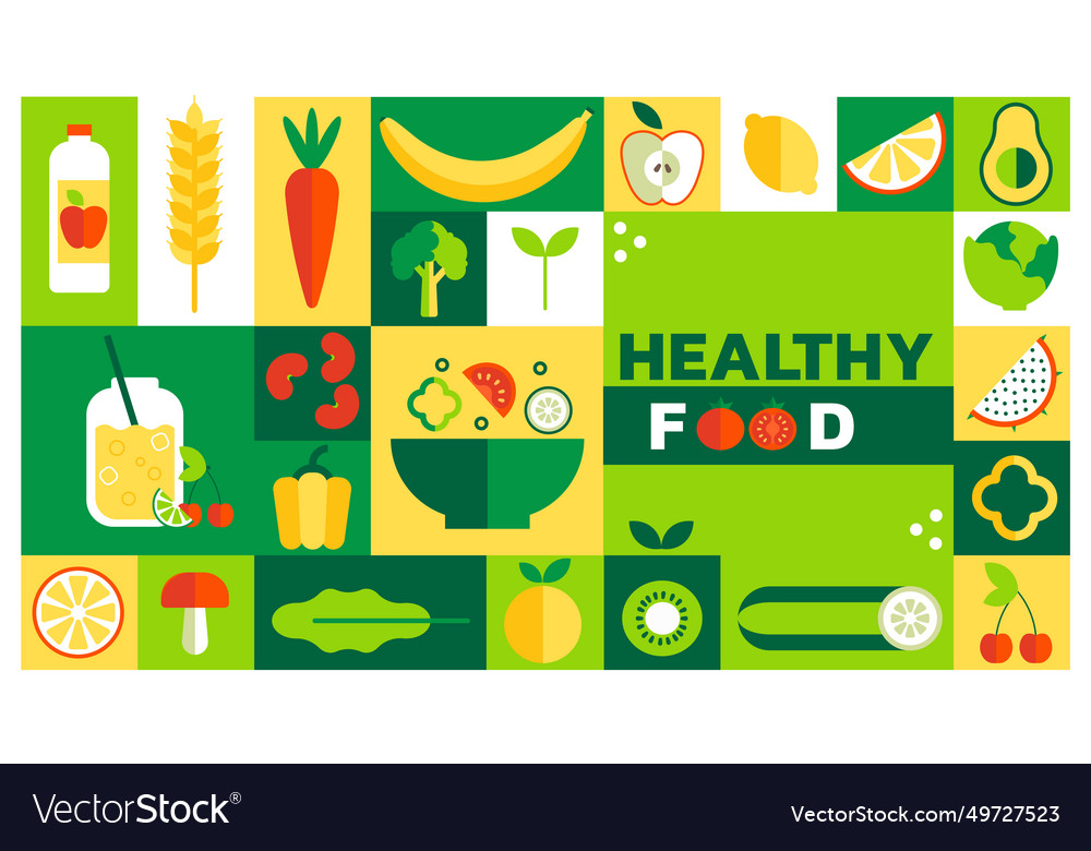 Food healthy farm geometric forms vegan Royalty Free Vector