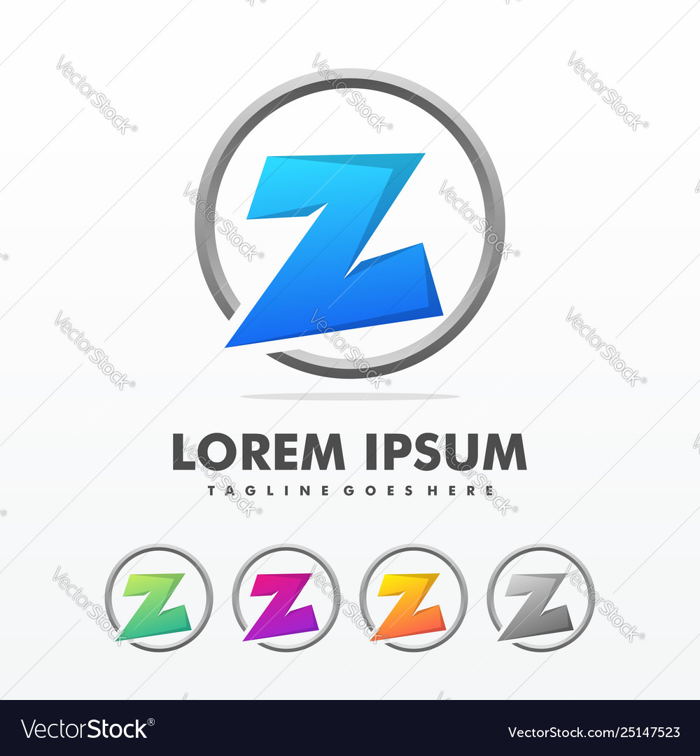 Initial Letter Z Triangle Logo Design Royalty Free Vector