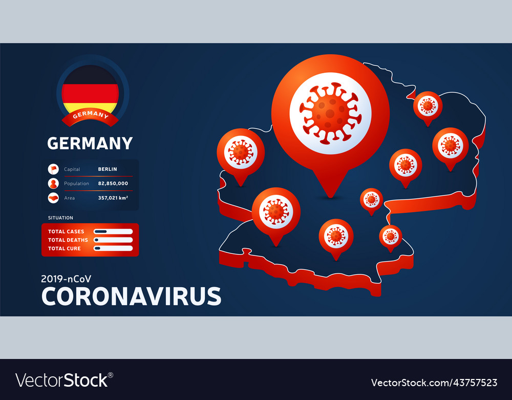 Isometrische Karte der Germanie mit hervorgehobenem Land