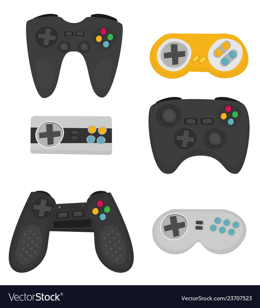 Joystick Set on White Background