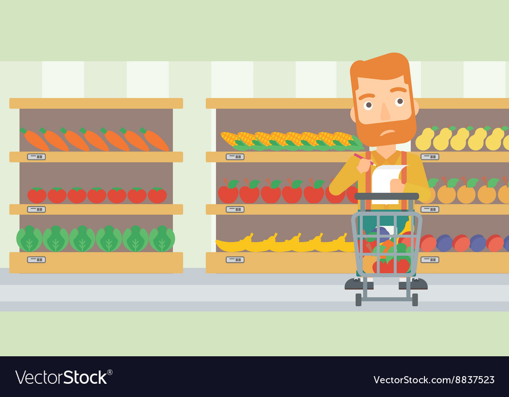 Man with shopping list