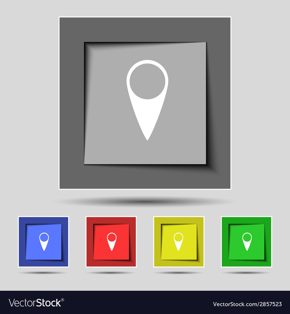 Map pointer icon gps location symbol set colourful