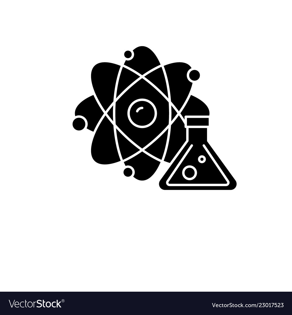 Physics and chemistry black icon sign Royalty Free Vector