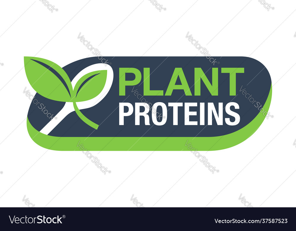 Plant proteins stamp - spoon with sprout