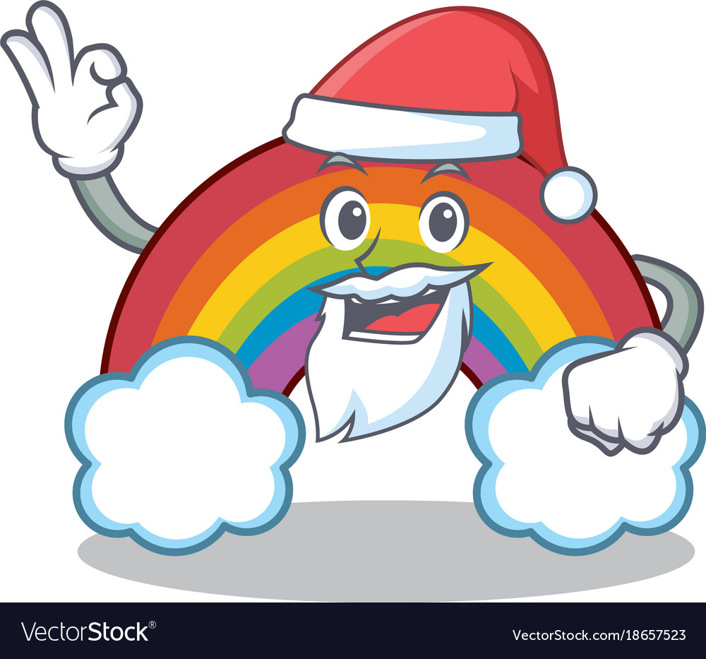 Santa bunte Regenbogen Zeichen Cartoon