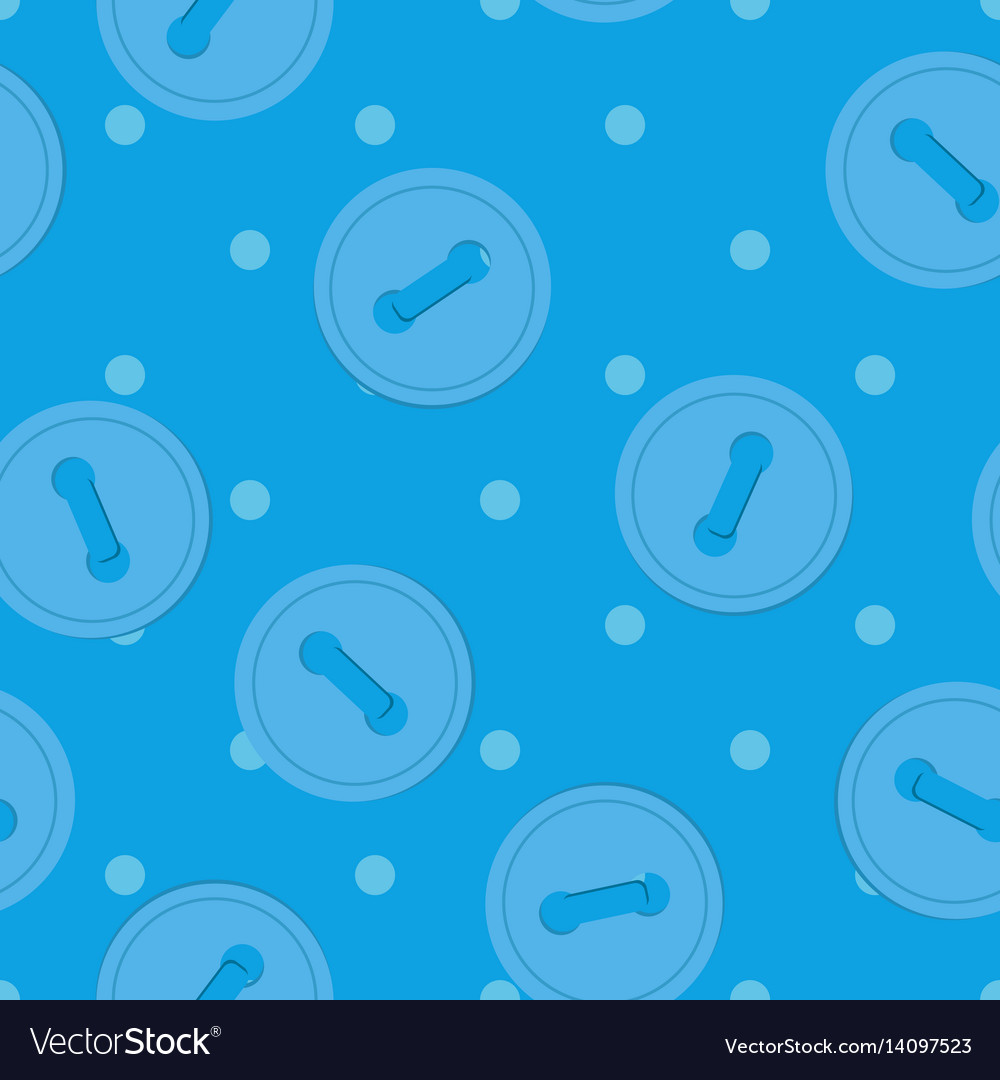 Seamless pattern with blue buttons on polka