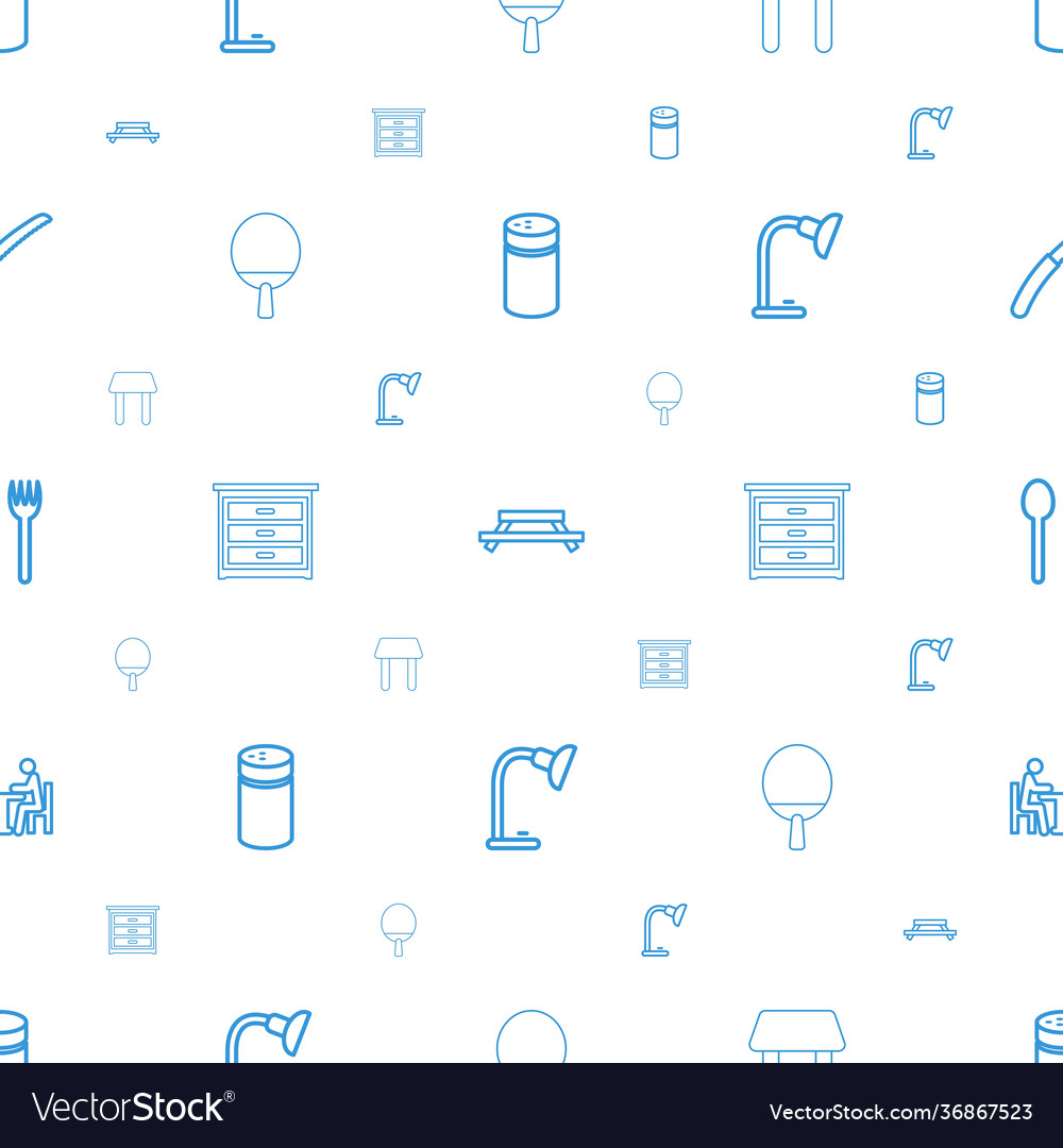 Table icons pattern seamless white background
