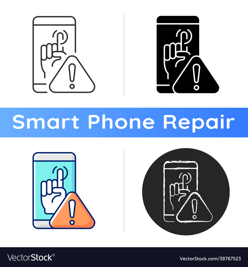 Touch display not working icon vector image Touch display not working icon