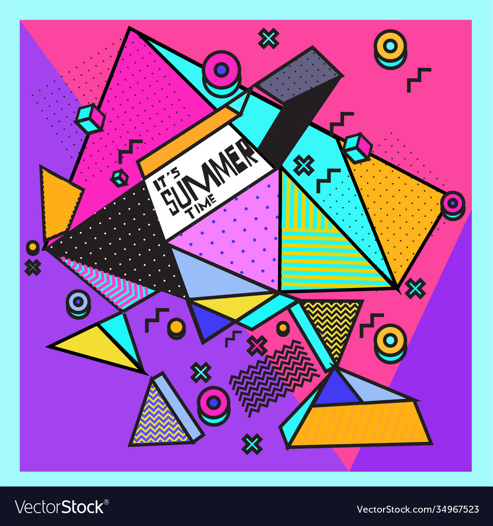 Triangle geometric forms for summer design event vector image Triangle geometric forms for summer design event