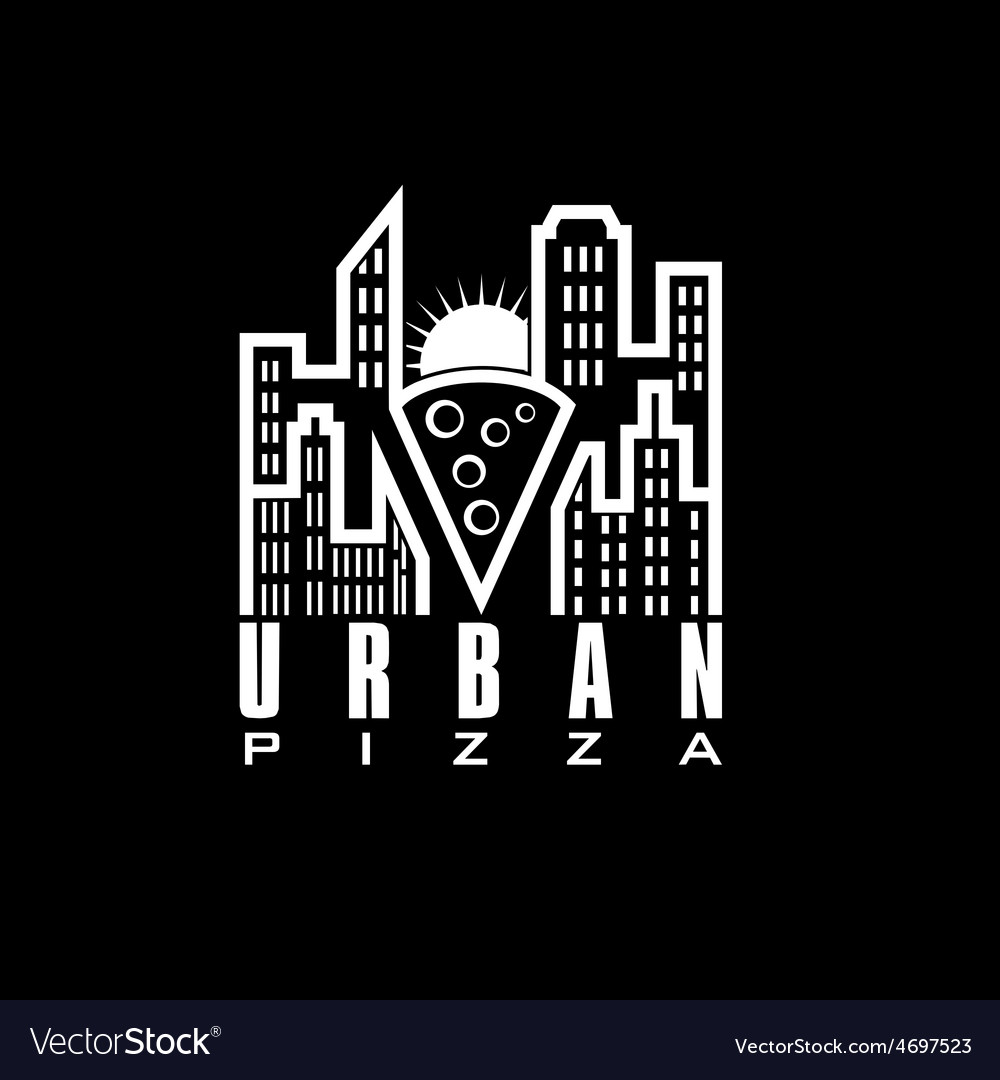 Urban pizza with sun design template