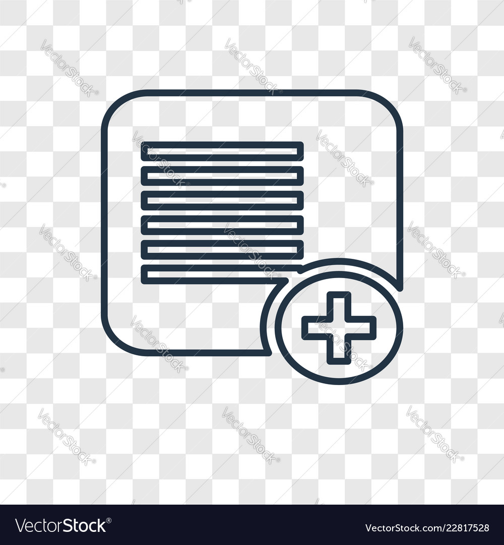 Add concept linear icon isolated on transparent vector image Add concept linear icon isolated on transparent