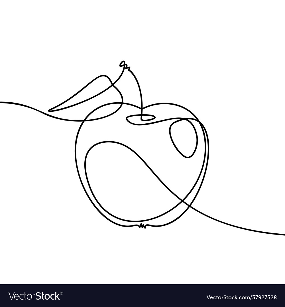 Apple Continuous Line Drawing