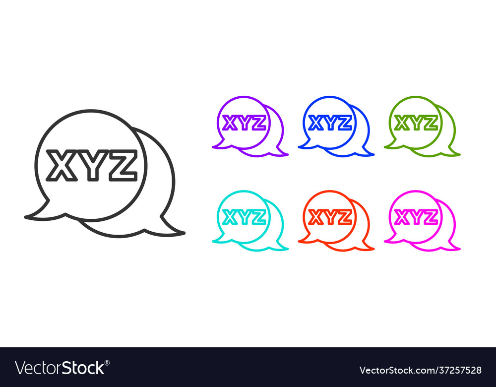 Black line xyz coordinate system icon isolated vector image Black line xyz coordinate system icon isolated