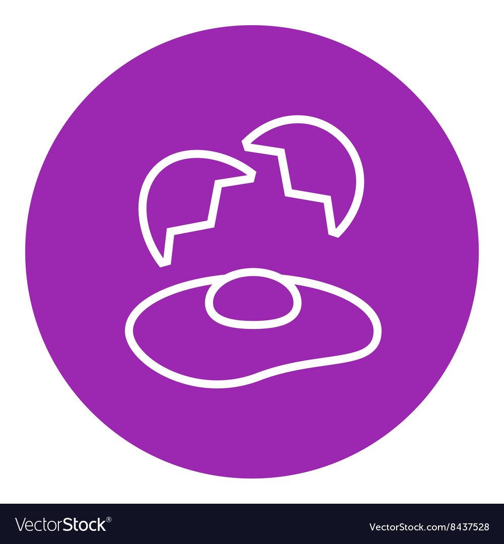 Broken egg and shells line icon