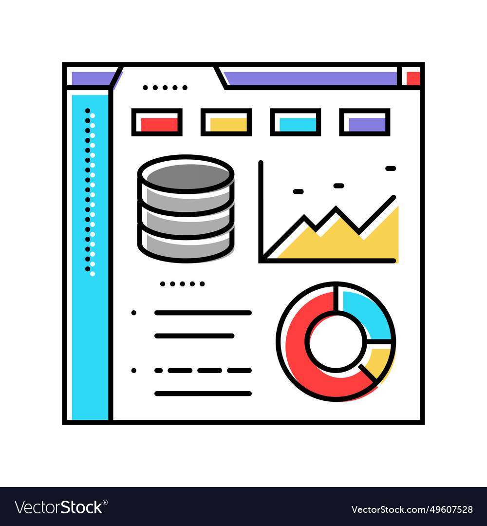 Database dashboard color icon Vector Image Database dashboard color icon