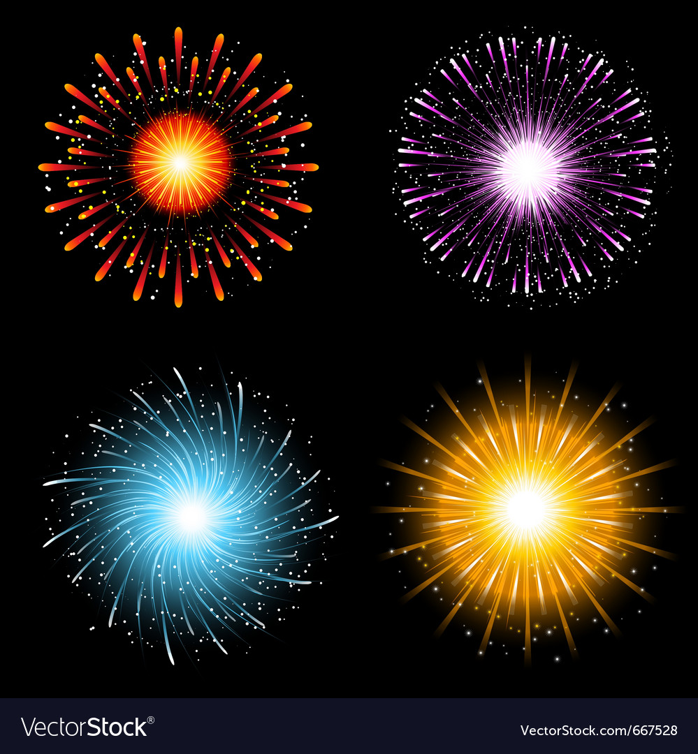 Firework explosions Royalty Free Vector Image VectorStock