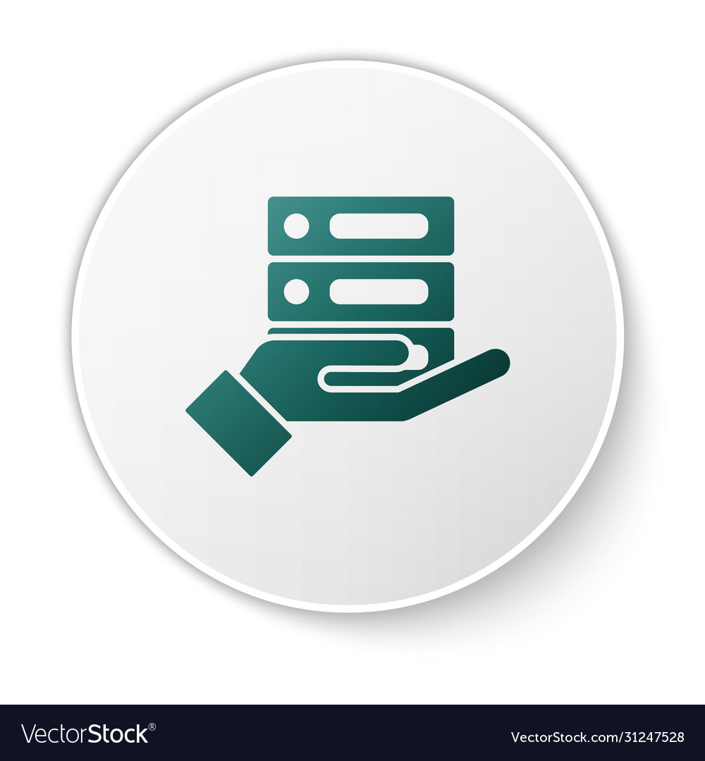 Green server data web hosting icon isolated