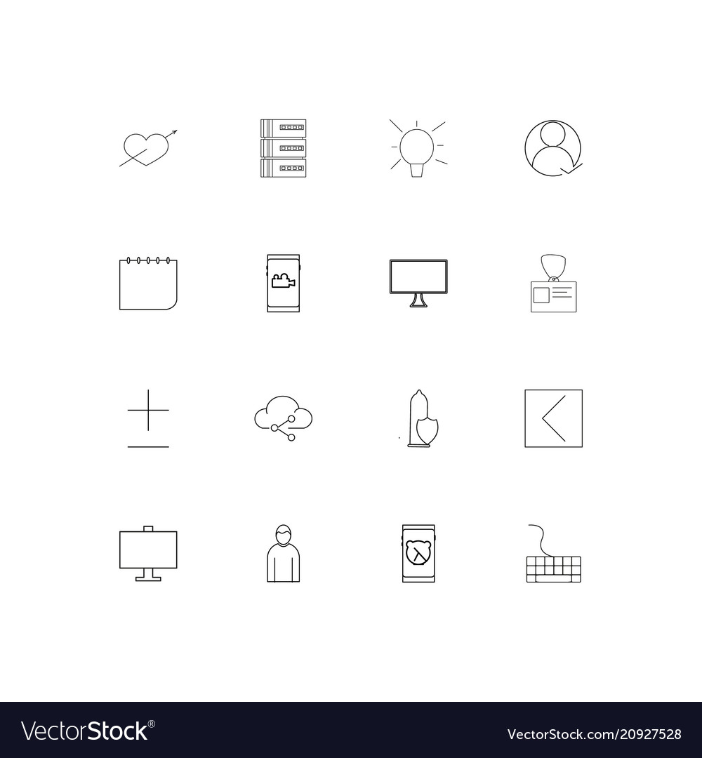 Internet technologies linear thin icons set