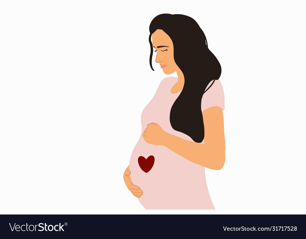 Pregnant woman on background