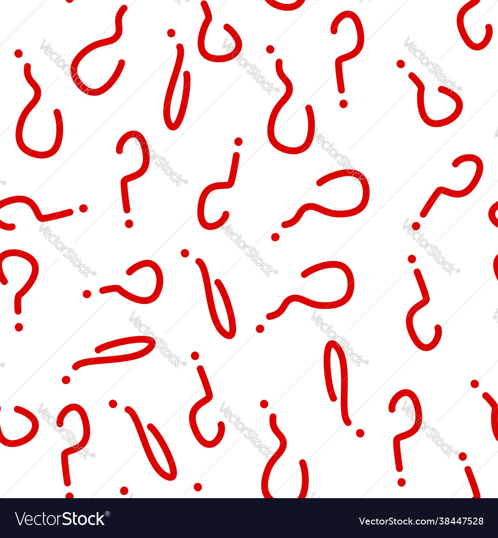 Seamless pattern with red question marks vector image Seamless pattern with red question marks