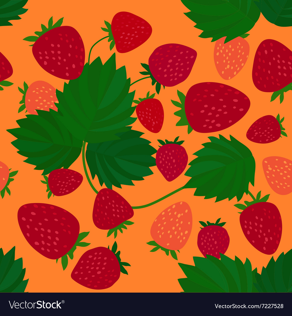 Seamless pattern with strawberries