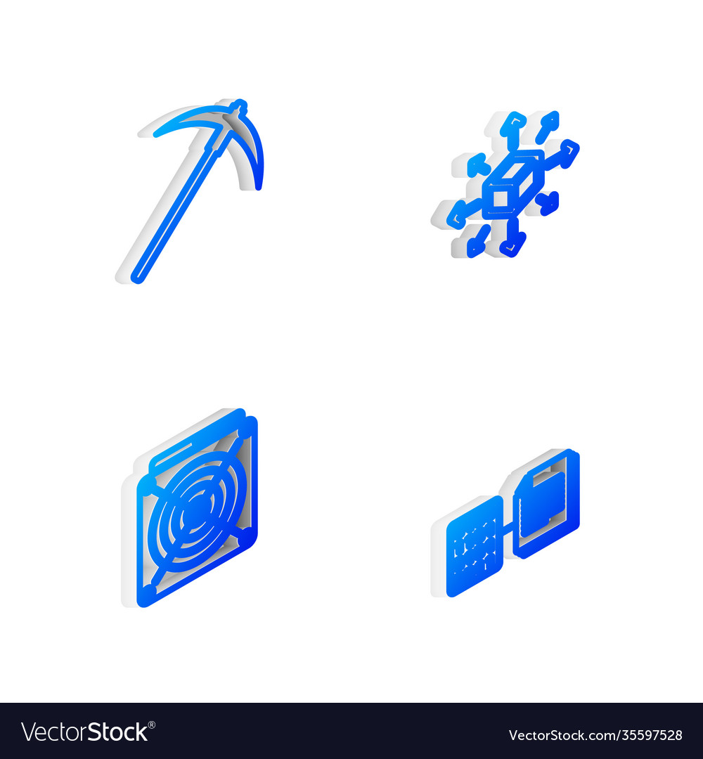 Set isometric line distribution pickaxe asic