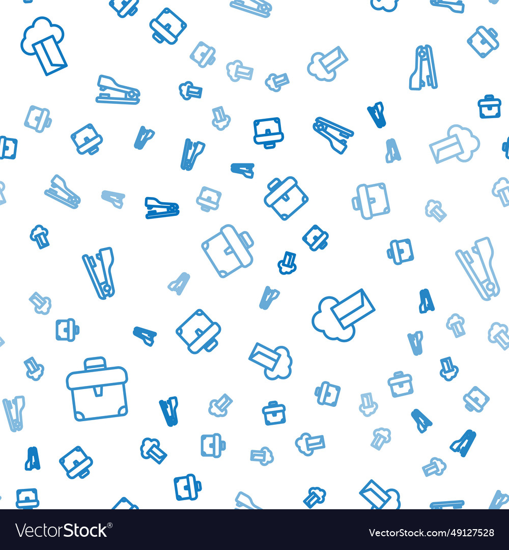 Set line briefcase cloud database and stapler vector image Set line briefcase cloud database and stapler