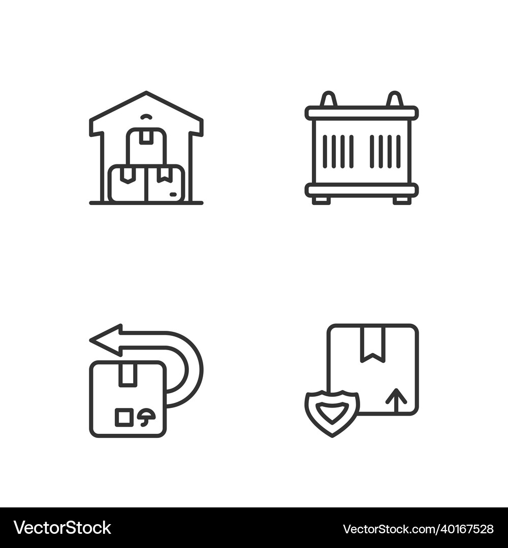 Set line delivery security with shield return Vector Image