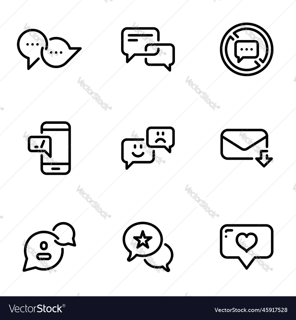 Simple set of message related line icons contains