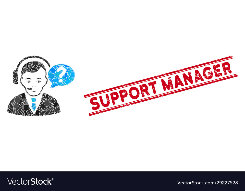 Support manager mosaic and grunge