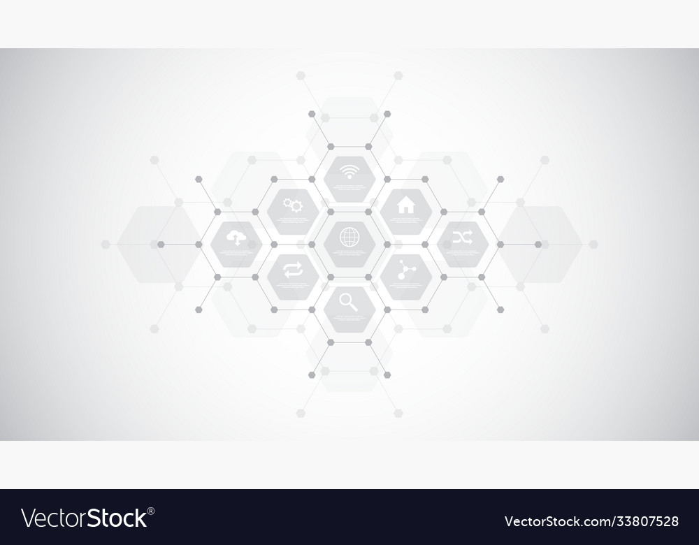 Technological infographic background with flat Vector Image