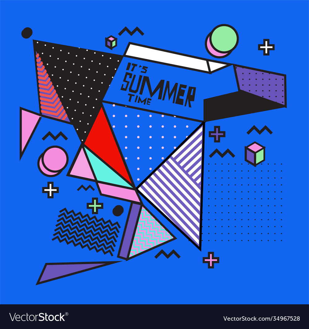 Triangle geometric forms for summer design event vector image Triangle geometric forms for summer design event