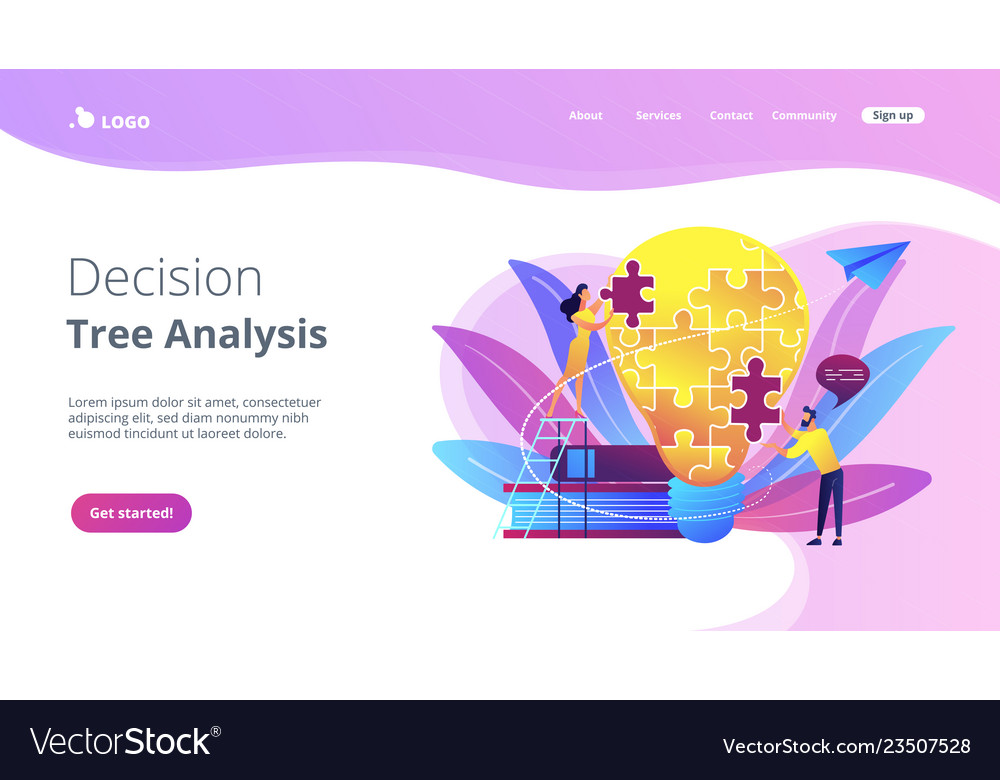 Vision statement concept landing page