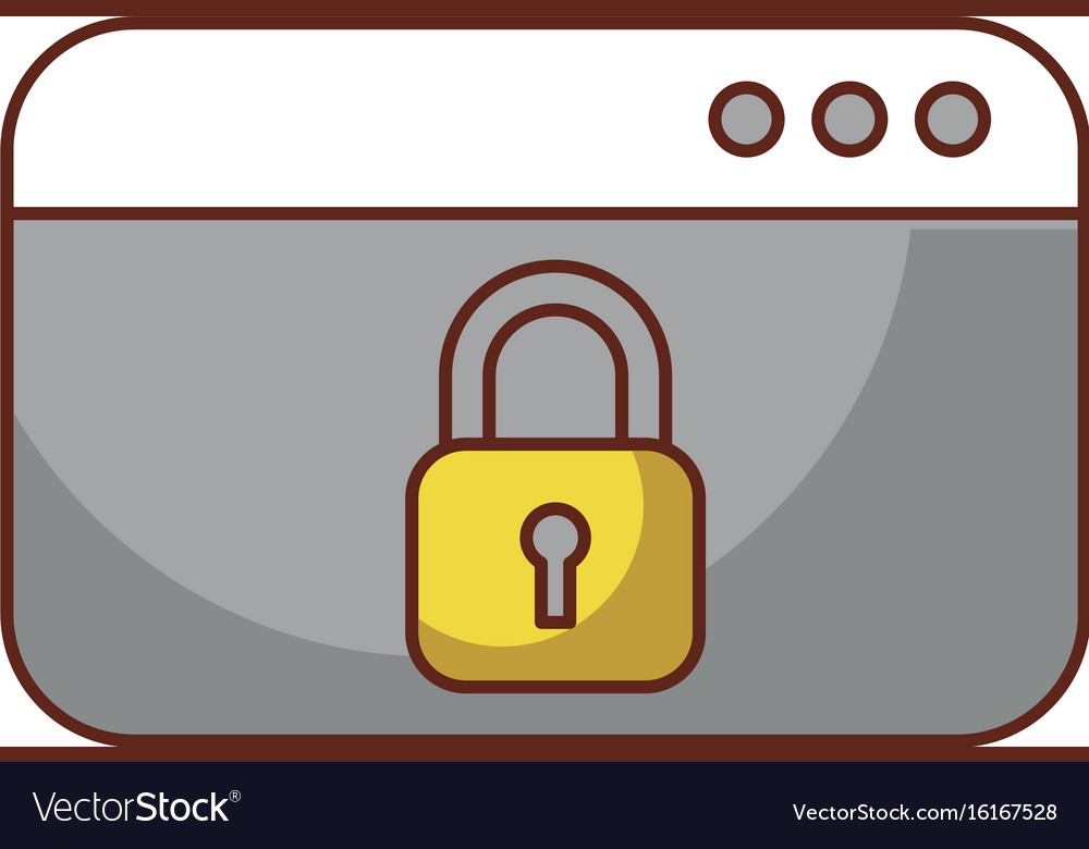 Webpage with safe secure padlock icon