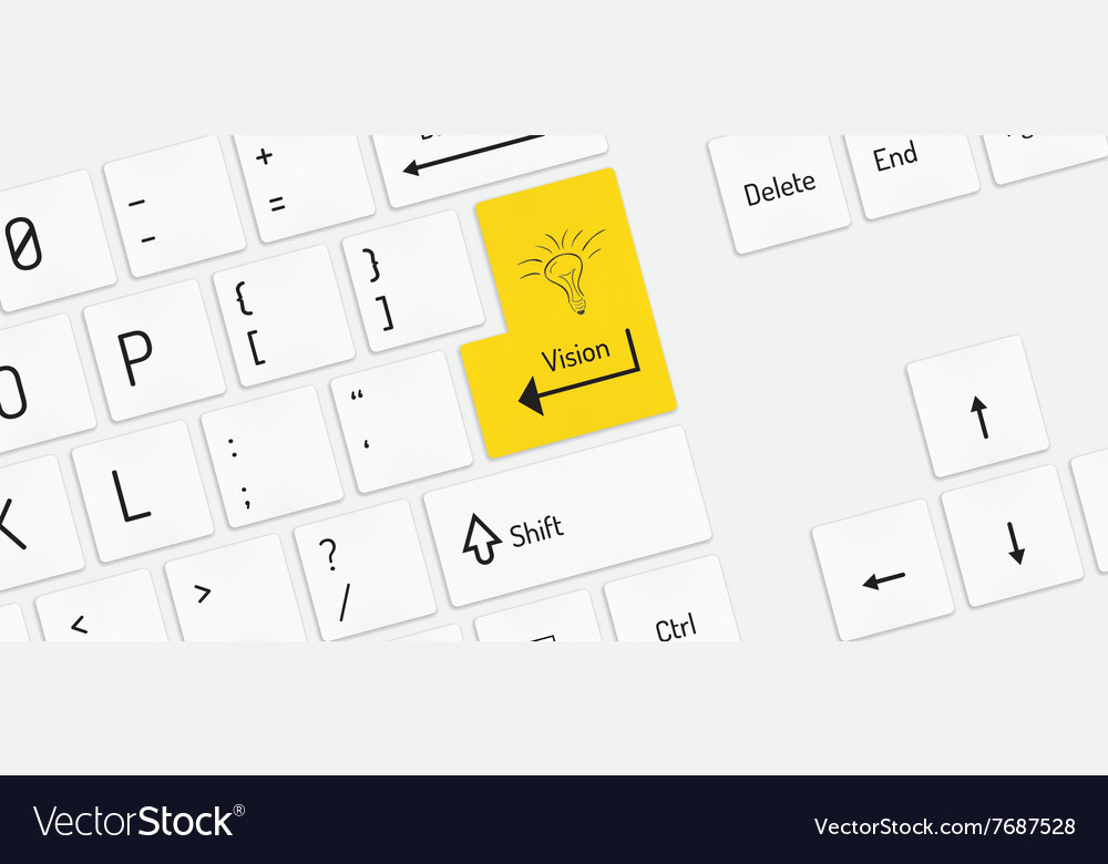 White keyboard with vision key