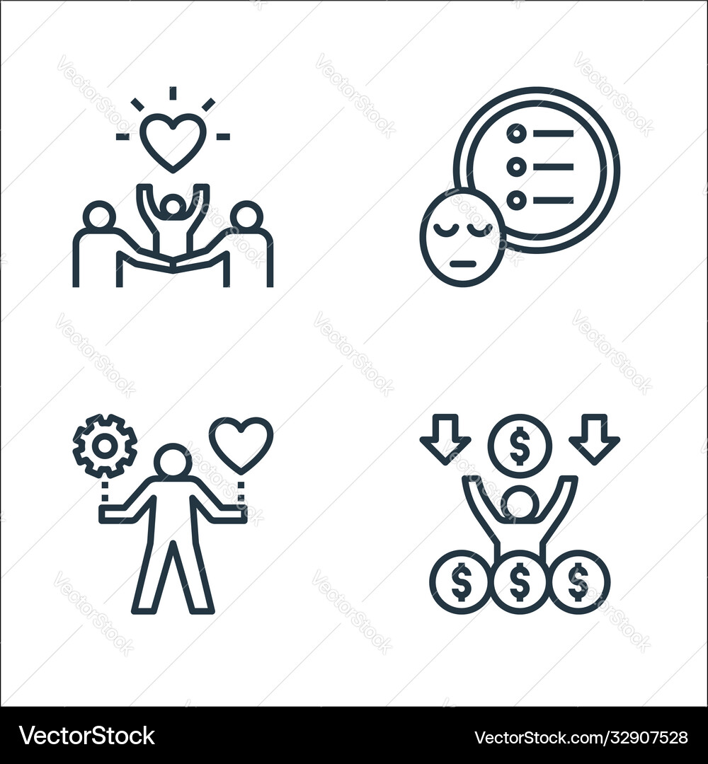Work life balance line icons linear set quality Vector Image