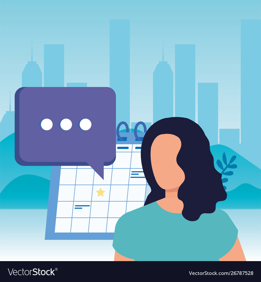 Young woman with calendar character Royalty Free Vector