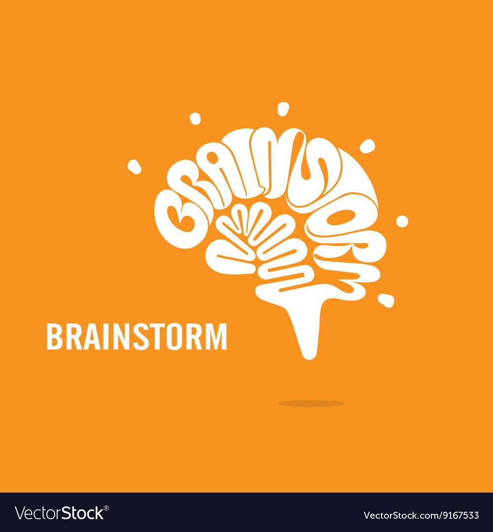 Brain icon logo brainstorm icon logo Royalty Free Vector