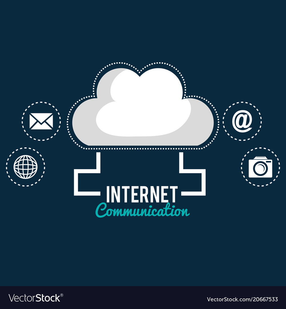Cloud computing with internet communication vector image Cloud computing with internet communication