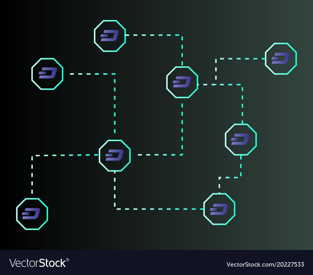Dash blockchain technology on dark background