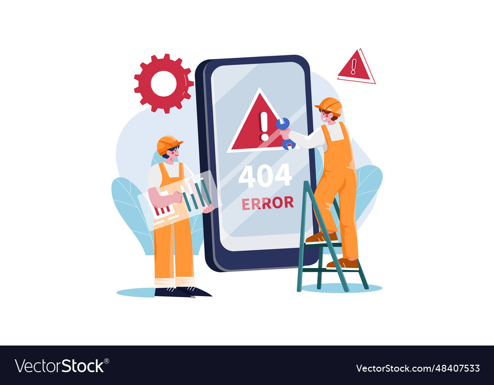 Engineer fixing error Vector Image Engineer fixing error