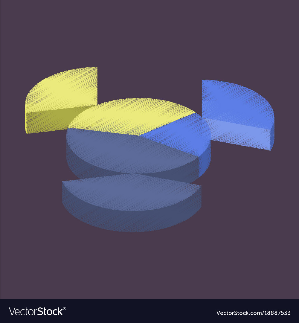 Flat shading style icon pie chart
